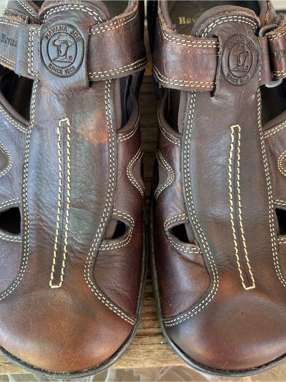 Men's Brown Leather Fisherman Sandals with Secure Strap Euro 44/US 11